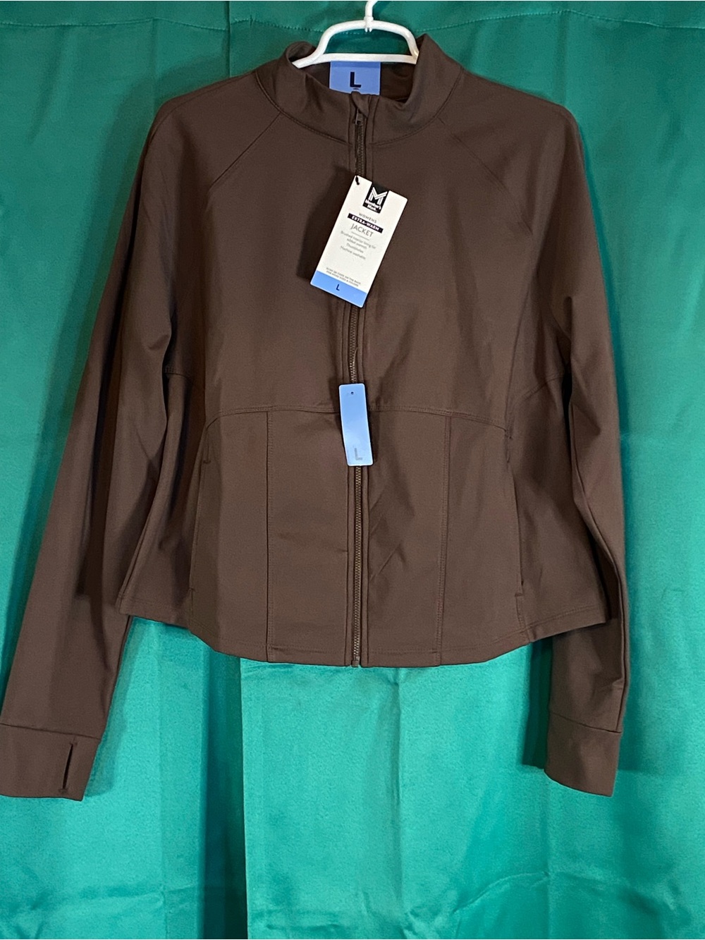 Classic Brown Zip-Front Jacket by Moxie - Women's Large